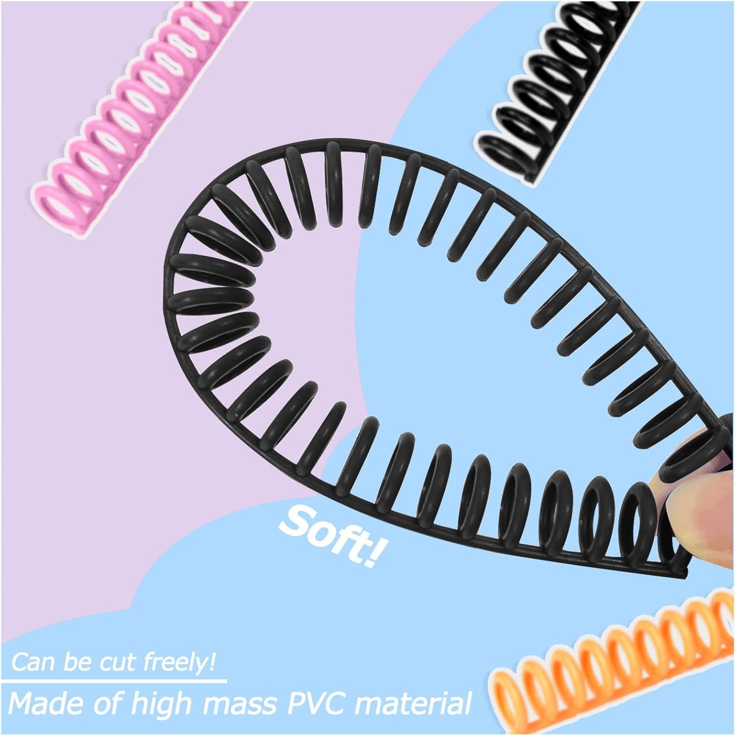 Rayson PROC1530BK Click Binding Spines, 3:1 Pitch, 120 Sheets Binding Capacity, 3/5" Diameter, Black, 30/Box