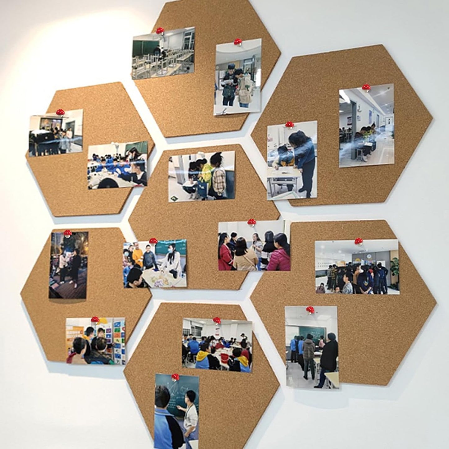 Wooden Mushroom Pushpins, 20pcs Decorative Thumbtack Cute Thumb Nails Mushroom Thumb Tacks for Home Office Classroom Photos Wall, Maps, Bulletin Board, Cork Boards Hanging Posters