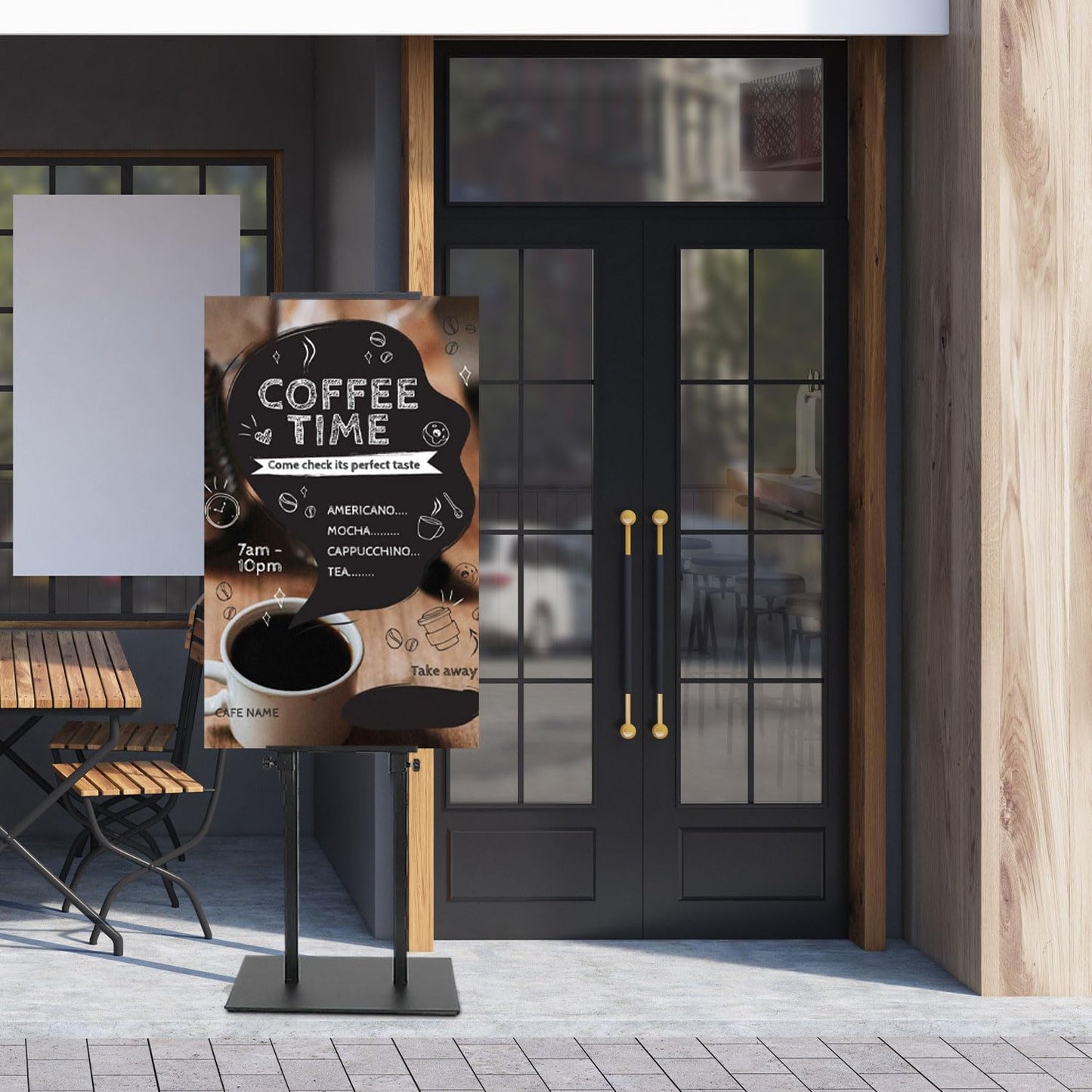 Poster Stand for Display, Adjustable Sign Holder Stand with Heavy Duty Pedestal, Stand Up Banner Sign for Floor, Height Up to 80 inch, Double-Sided Signage with Non-Slip Mat (4 Pack)