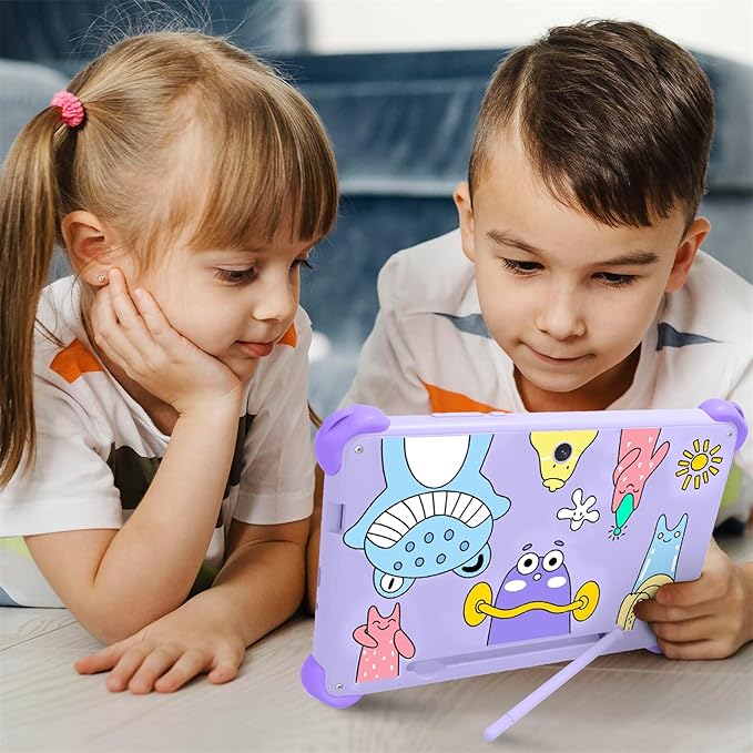 okulaku Kids Tablet 7 inch Tablets for Kids 32GB Toddler Tablet with Protective Case Child Learning Tablets with WiFi, Parental Control, GMS, Preinstalled Educational Contents for Girls Boys (Purple)