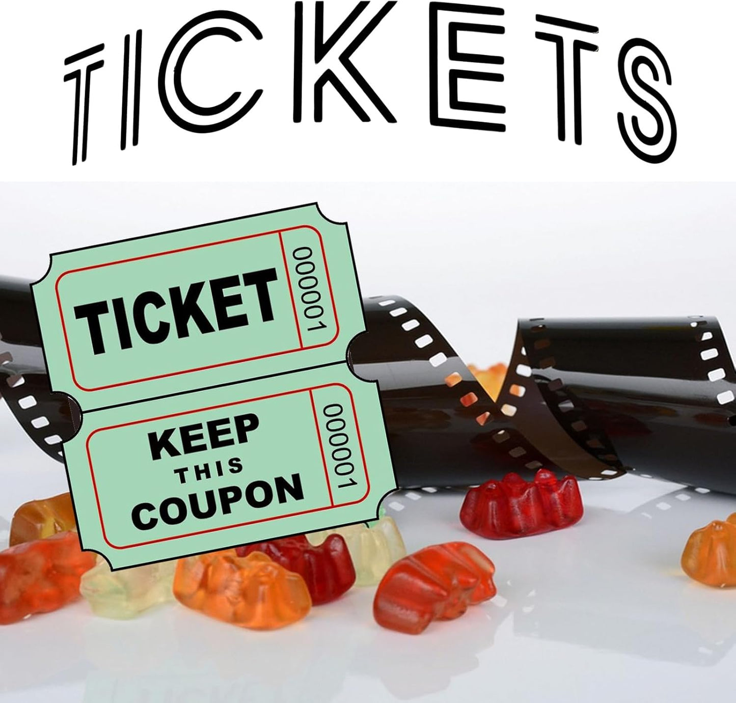 Yuanhe Raffle Tickets Double Roll - 16000 Total 50/50 Raffle Tickets for Events, Entry, Class Reward, Fundraiser, Carnivals, Door Prizes