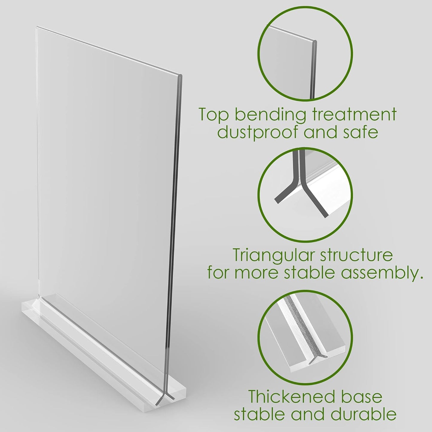 newnewshow 5“x7” Acrylic Sign Holder 6 Pack Vertical T Shape Double-Sided Desktop Display Holder