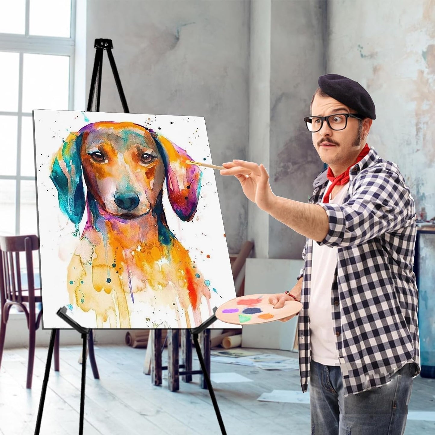 AROIC 63 "Easel Stand for Display, 10 Pack Portable Foldable Metal Easel, Easels for Signs Wedding Logos,Arts, Painting,Adjustable Floor Easels with 10 Storage Bag