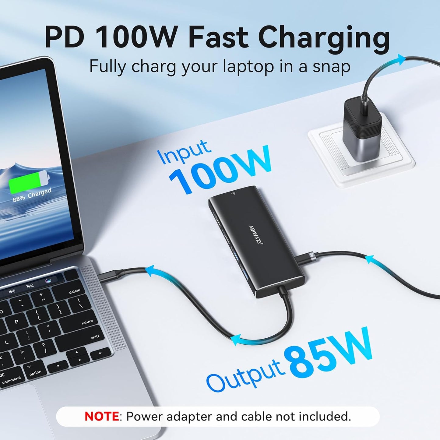 USB C Hub Multiport Adapter,10 in 1 USB C to USB HDMI Ethernet Hub USB C Dongle for MacBook Pro/Air, iPad Pro,Dell with 4K@60Hz HDMI+Ethernet+4USB+1USB-C Data Port+SD/TF Card Reader+100W PD (Black)