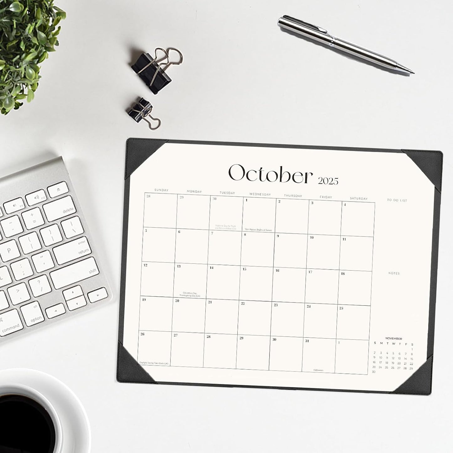 Desk Calendar 2025-2026 with Desk Mat – 22" x 17" Large Desk Pad Calendar Runs From July 2025 to December 2026, Office Supplies Desktop Monthly Calendar for Home, Office