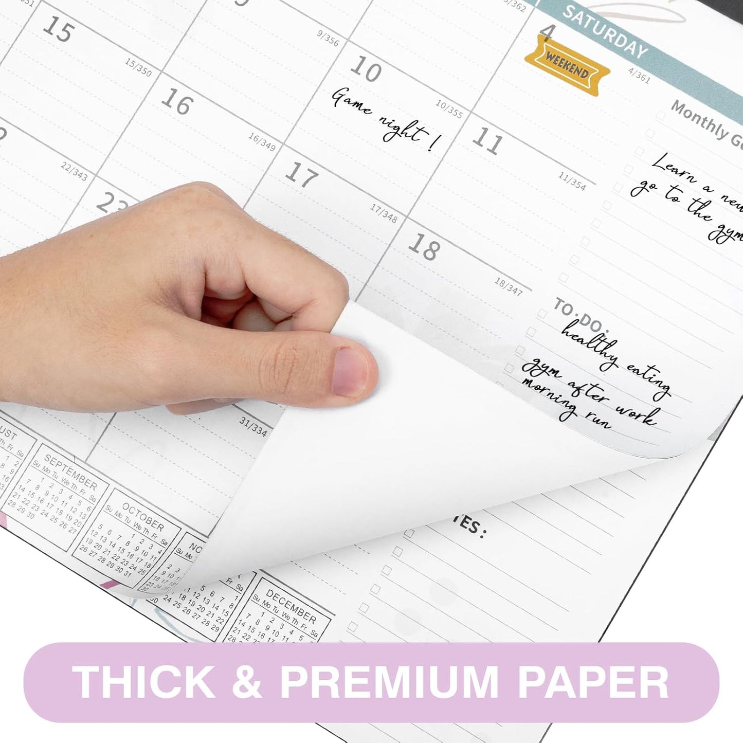 Ospelelf 2025-2026 Calendar Magnetic Desk Wall Desktop Monthly Planner from January 2025 to June 2026 Large To Do Pad with Plastic Cover for Office 17" X 12" Floral