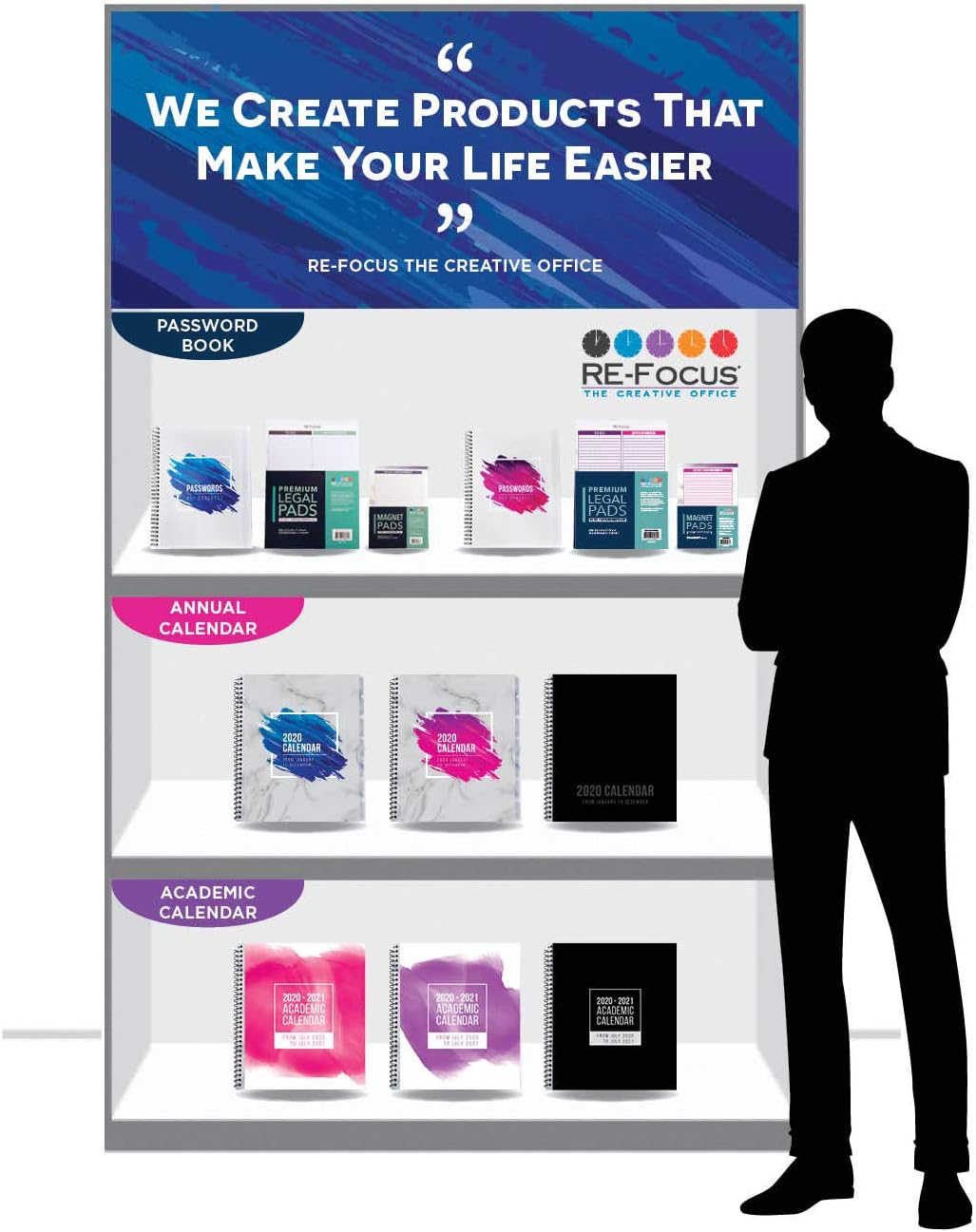 Password Book Keeper, Pink, Alphabetical Tabs, Spiral Bound, Removable Sheets, Journal Organizer Includes Website, Address, Username, Password - 10" x 7.5" by Re-Focus The Creative Office