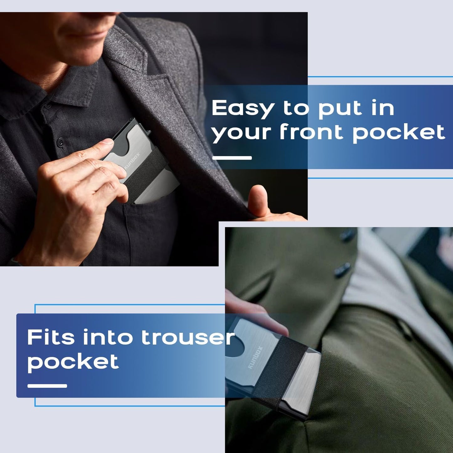 Mens Card Cases, Slim Card Holder Wallet for Men and Women, Minimalist RFID Blocking Wallet with Pop-Up Function, Thin Design, Metal Card Cases Holds 6+6 Cards, Gifts for Men, Men's Accessories