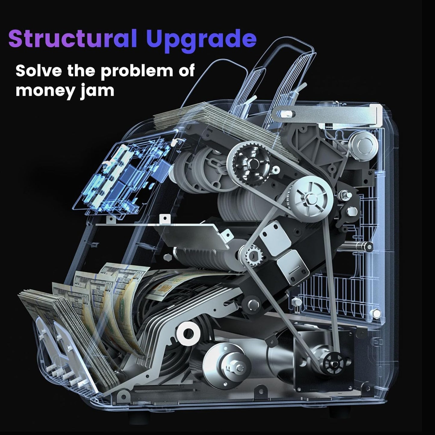 Aneken Mixed Denomination Money Counter with Counterfeit Detection, Touch Screen, and 2CIS/UV/MG/IR/DD/DBL/HLF/CHN, Value and Mixed Counting for Accurate Cash Counting