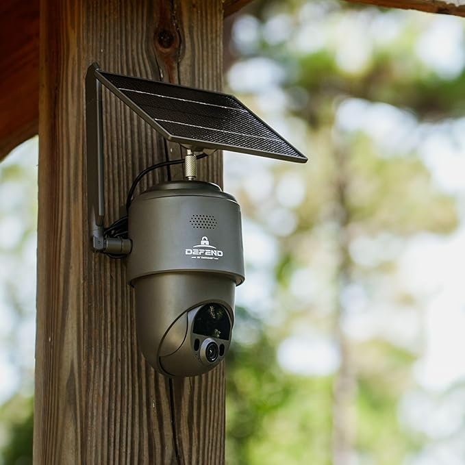 TACTACAM – Defend 360 Cellular Security Camera, 4K Photos, 1080p Video, Solar + Rechargeable Battery, 360° Pan/Tilt/Zoom, LTE Cellular, Motion Alerts, Weather Resistant