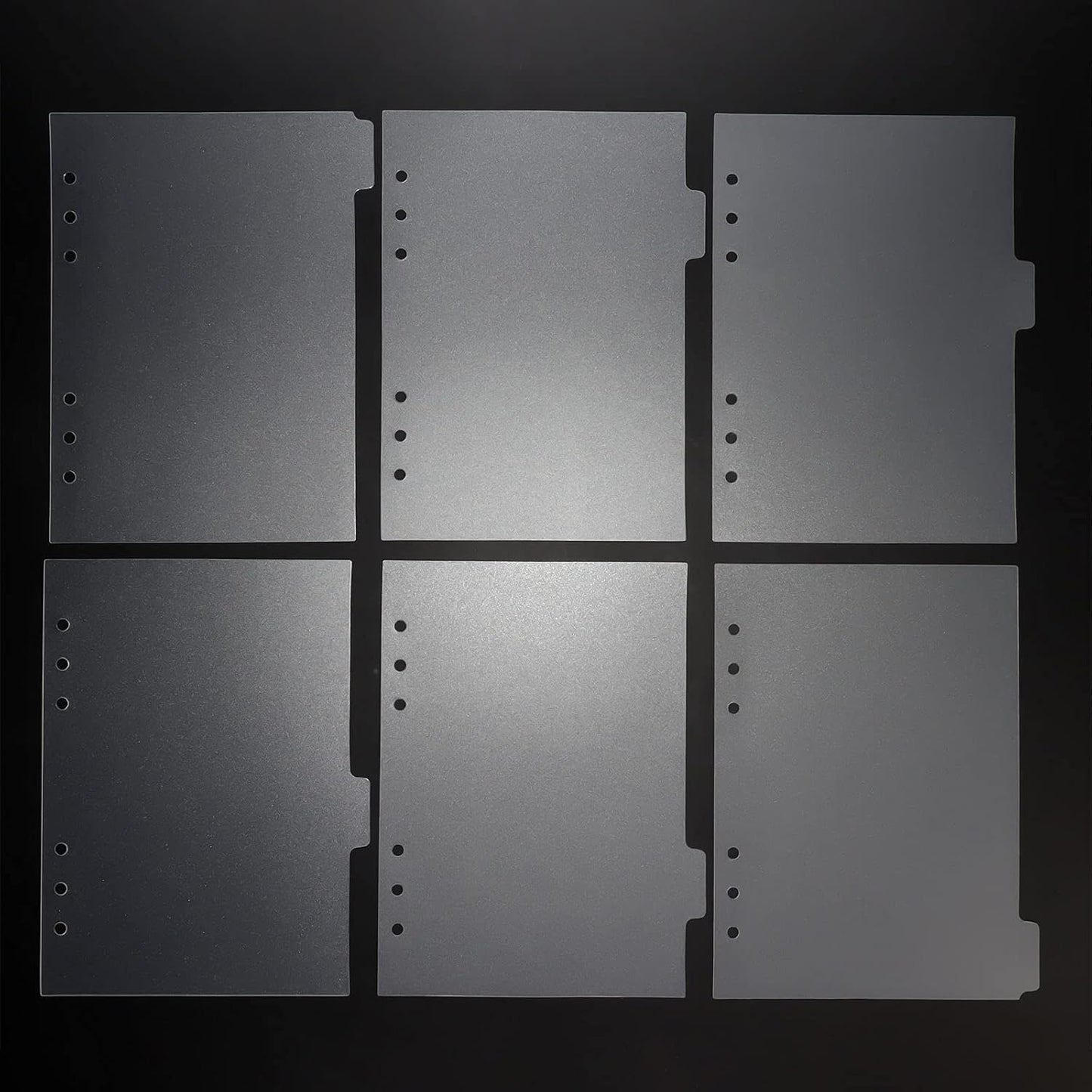 A5 Plastic Binder Dividers 6 Holes Durable Plastic Tab Dividers for 6-Ring Binders, Notebooks, Planners (Clear - 6 Tab & 1 Set)