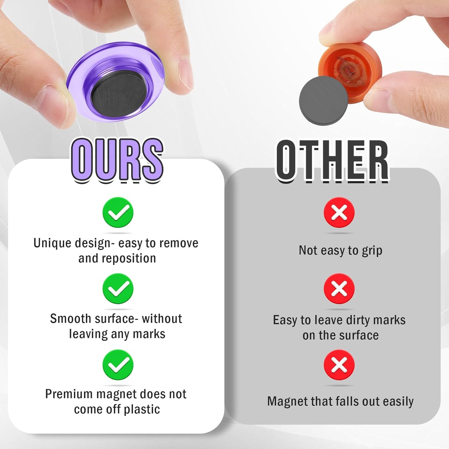 VNDUEEY 45 Pcs Round Whiteboard Magnets Fridge Magnets, Dry Board Refrigerator Magnet, Small Magnet Teacher Supplies for School, Home, Office Decorative(Purple, 3cm/1.18in)