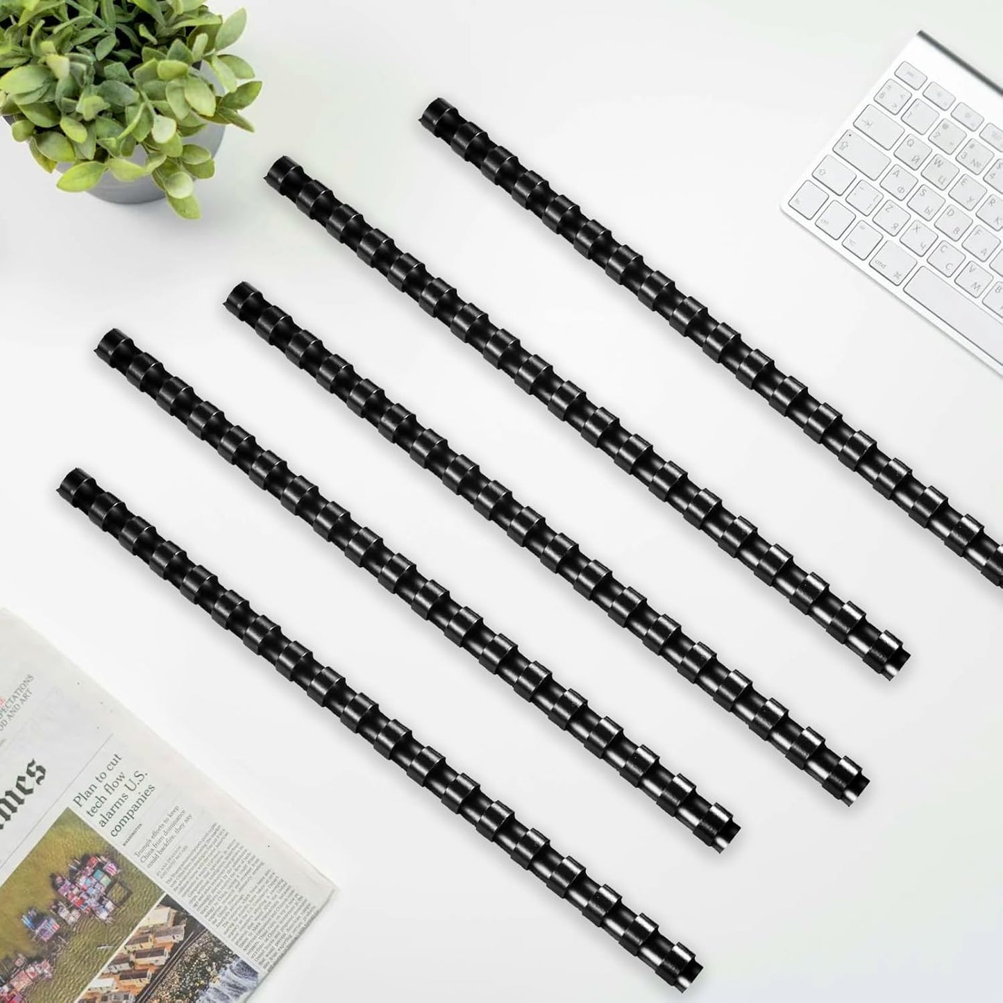 HOUYEE 19 Ring Black Plastic Binding Comb,7/16 Inch Diameter,80 Sheets Capacity,Letter Size,50 Pack