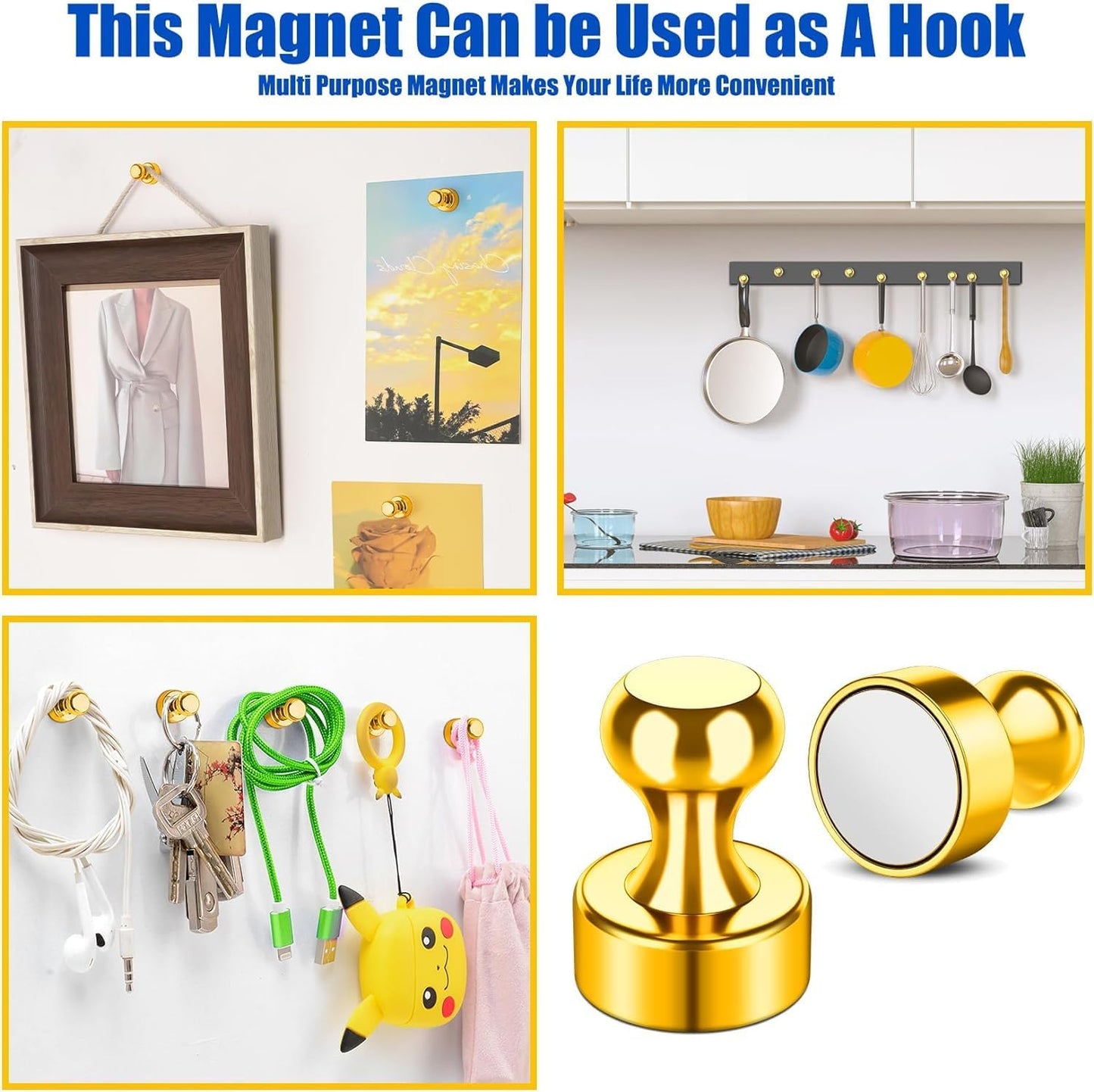 Grtard 8 Pack Magnetic Push Pins, Fridge Magnets for Whiteboard, Whiteboard Magnets Refrigerator Magnets, Small and Strong Push Pin Magnet for Office, School, Locker, and Map Magnet