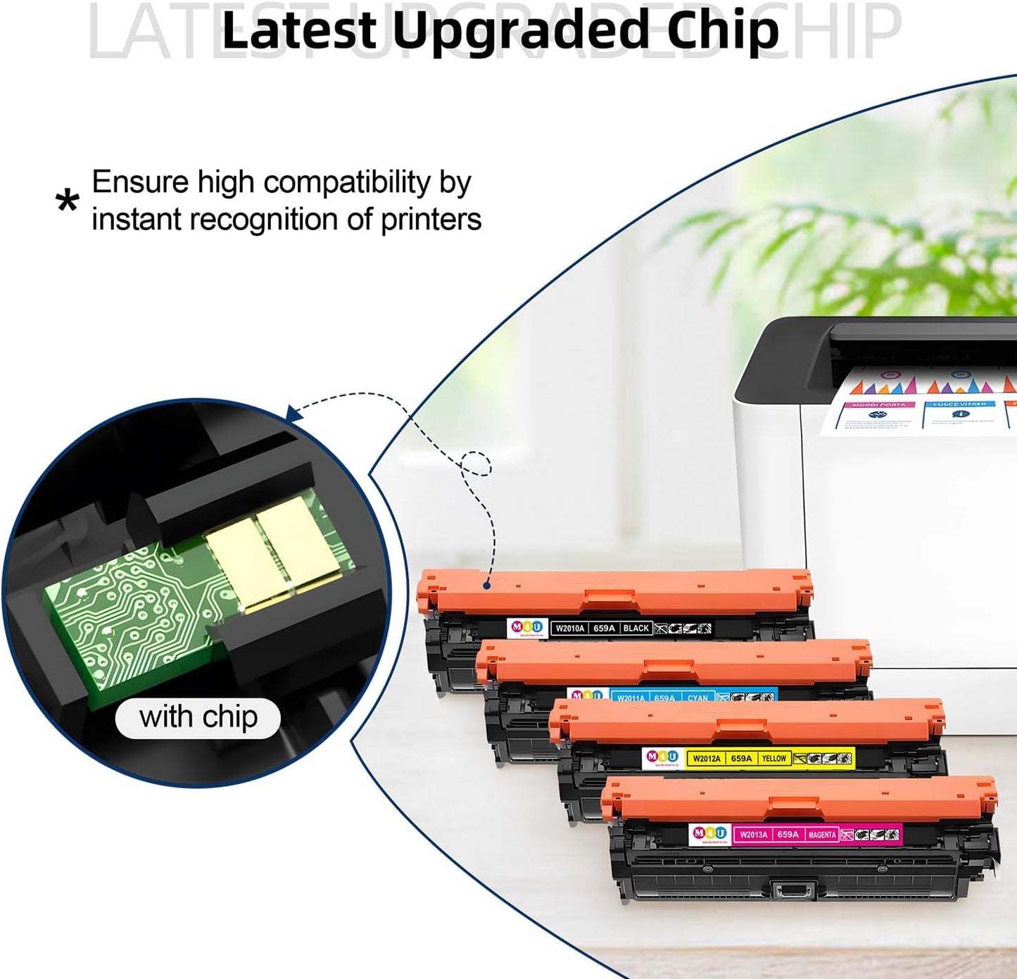 659A Toner Cartridges 4 Pack(with Chip) Remanufactured Compatible with 659A Toner Cartridges for MFP M776 M856x M856dn M776z M776dn M776zs Printer(Black, Cyan, Magenta, Yellow