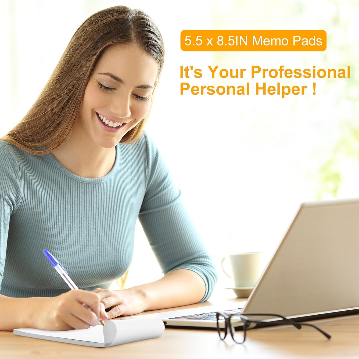 Fainne 3 x 5 Inch Paper Note Pads White Memo Pad Blank Writing Memo Scratch Paper for Waitress Waiter Book to Do Grocery List Small Notebook Restaurant Checkbook, White(40 Pack)