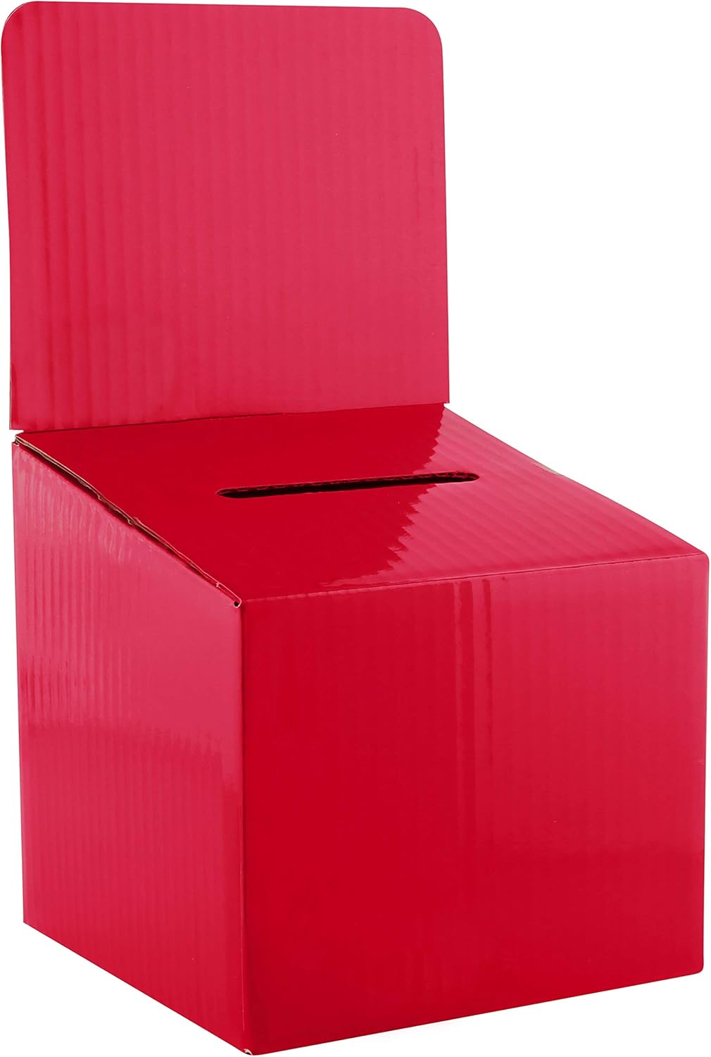 Raffle Ticket Donation Collection Ballot Box Reusable Sturdy thick Cardboard with Slot comment Suggestion Box With Removable Header 6H x 6W x 6D, Display area 6H x 6W(Pink 5 pack)