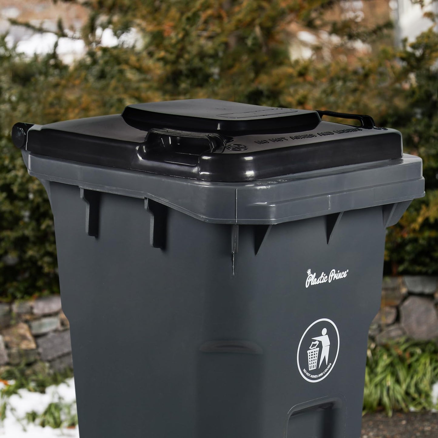 32 Gallon Trash Can with Wheels Rollout, Commercial Outdoor Trash Can Heavy-Duty Outside Garbage Can with Wheels, Gray 2 Pack