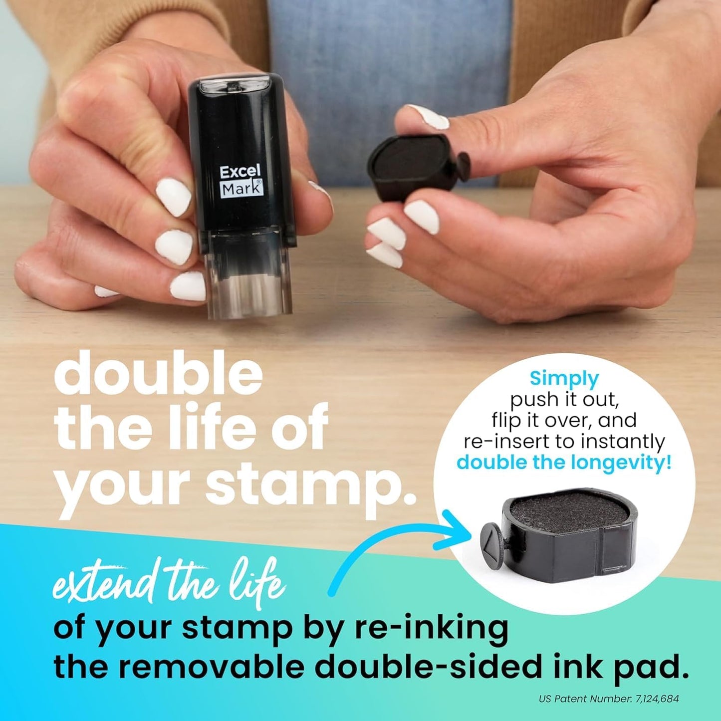 ExcelMark Self-Inking Round Teacher Stamp (Star)