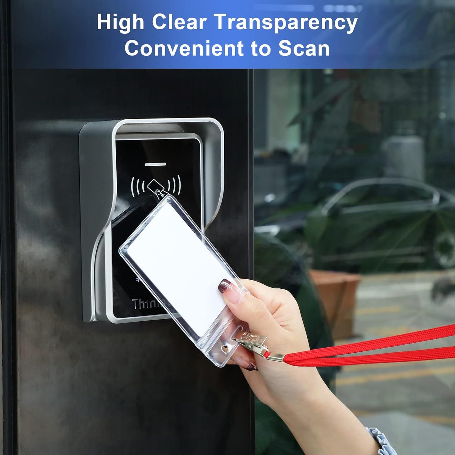 Marspark 300 Pieces Clear Plastic Name Badge ID Card Holders Vertical Name Badge ID Card Holders with Waterproof Resealable Zip Transparent PVC Sleeve Cover for Office School