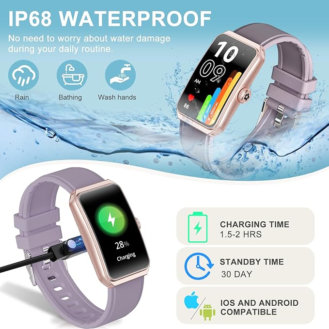 Fitness Tracker with Heart Rate/Blood Oxygen/Sleep Monitor, Smart Watches for Women Men, 100+ Sports Modes, Activity Step Trackers Smart Watch for Android iOS Phones