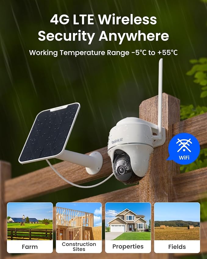 REOLINK 4K 4G LTE 360° Cellular Security Camera 2-Cam Bundle, Go PT Ultra Kit+Daul-Lens TrackMix LTE Kit, No WiFi Solar Powered, 8MP Pan Tilt, Smart Detection, Color Night Vision, SIM Card Included