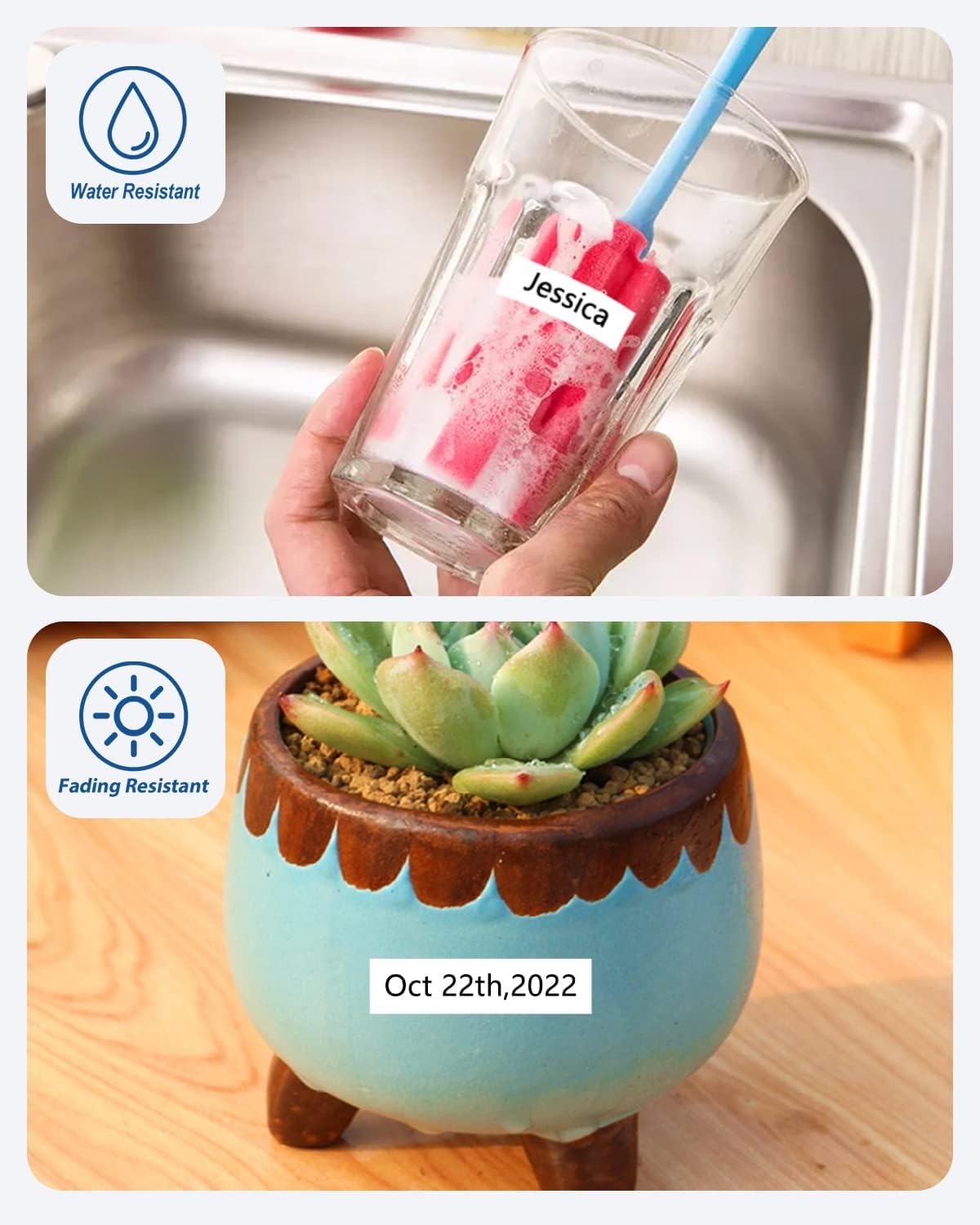 Tze TZ Tape 12mm 0.47 Laminated White Tape Compatible for Brother Label Maker Tape 12mm 1/2" Black on White Tape for Ptouch PT PTD200 PTD410 D210 D220 D610 P710BT PTH110, 6-Pack