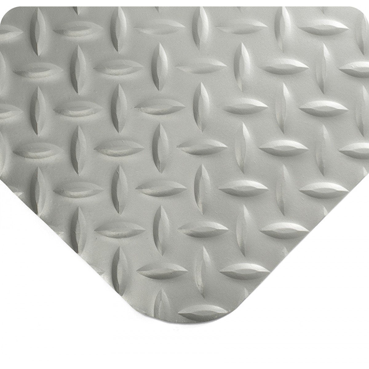Wearwell 414.1516x3x28GY Diamond-Plate SpongeCote UltraSoft Mat, 28' Length x 3' Width x 15/16" Thick, Gray