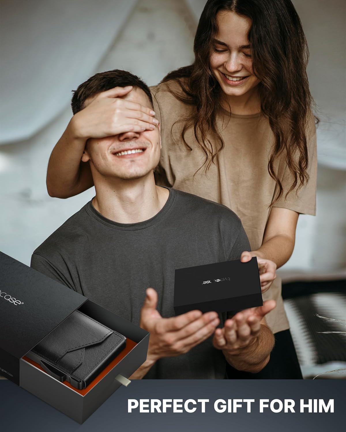 typecase Tactical Wallet for Men Card Holder: Pop Up Card Case, Genuine Leather, Smart, RFID Blocking, Slim, Minimalist, Thin, Front Pocket - 9-13 Card Capacitiy, ID Window, Money Clip (Black)