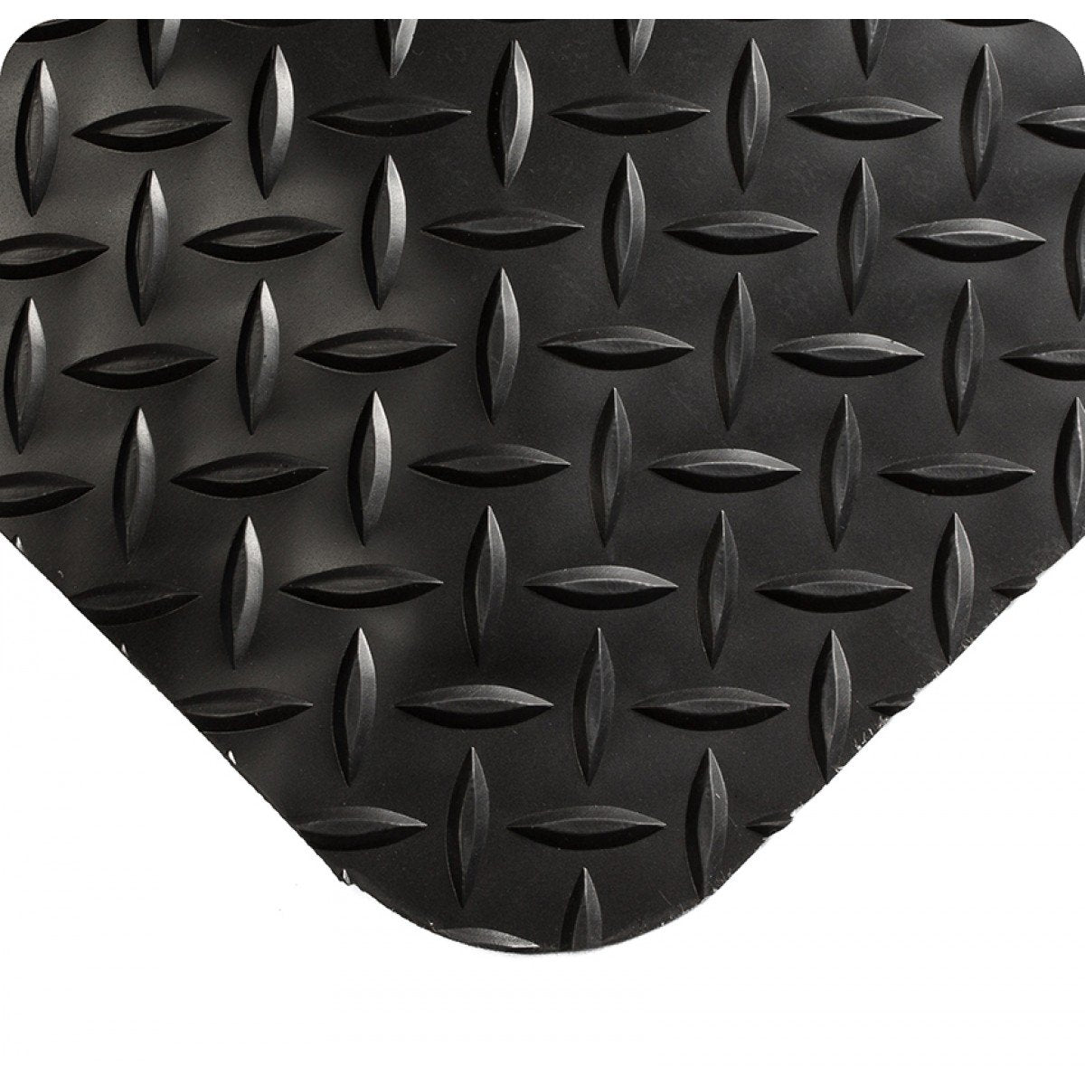 Wearwell 414.1516x5x72BK Diamond-Plate SpongeCote UltraSoft Mat, 72' Length x 5' Width x 15/16" Thick, Black
