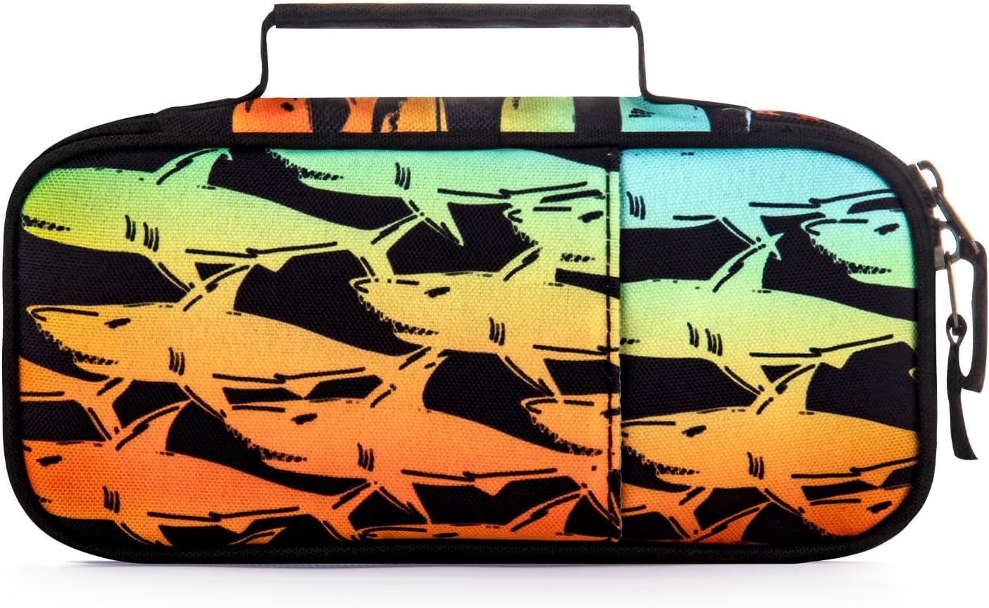 Choco Mocha Shark Pencil Case for Boys, Soft Pencil Case Kids Pencils Pouch for Kindergarten Boys, Orange