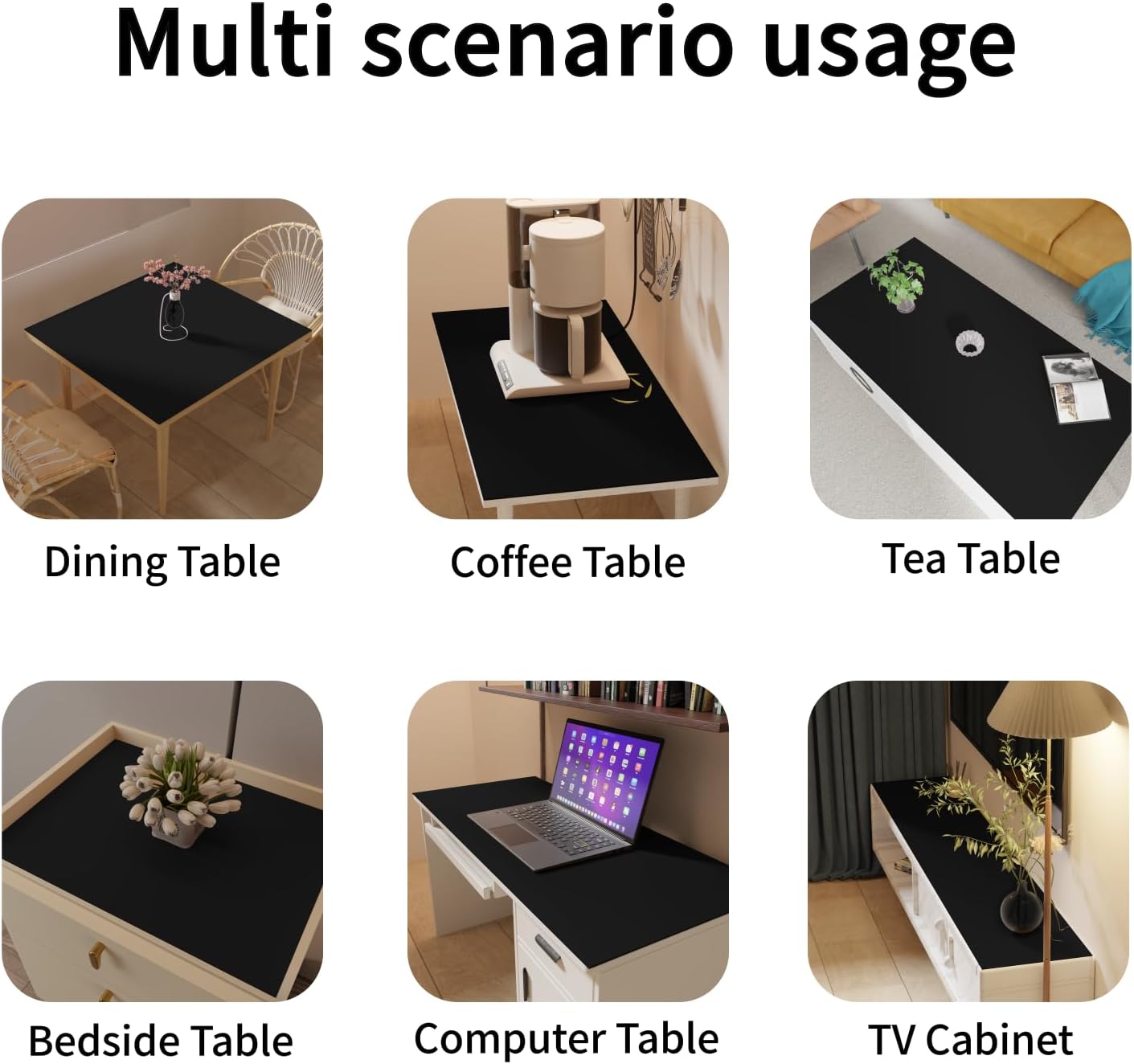 Leather Table Cover,1.8mm Thick,35.4x70.9 Inch Table Protector,Table Protector for Dining Room Table,Table Cover Protector,Dining Room Table Protector Pad(Black+Gray,35.4x70.9)