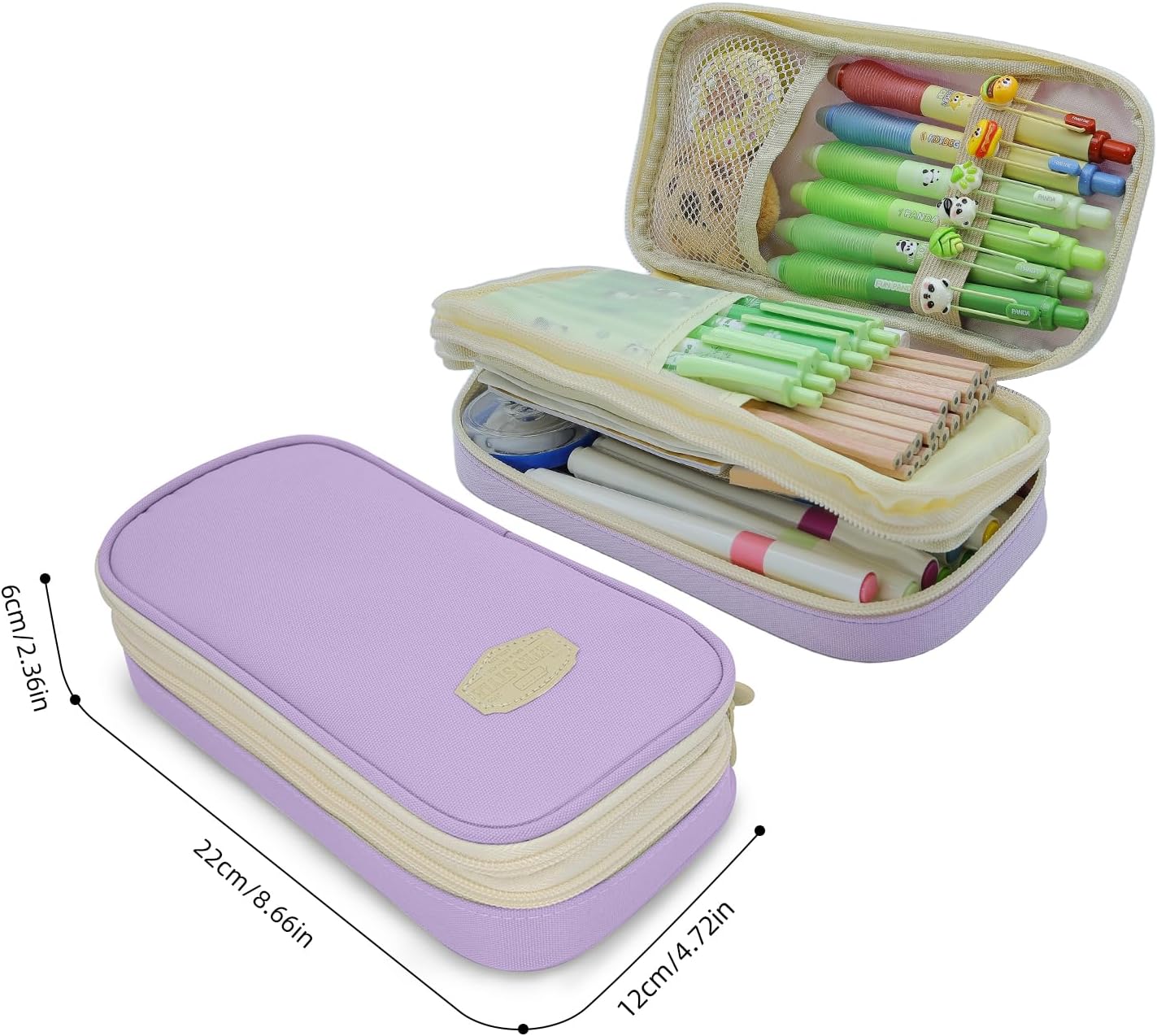 Large Capacity Pencil Case - Durable Zipper Aesthetic Pen Pouch, Big Storage Organizer for School, Office & Travel - Waterproof & Multi-Use (Purple)