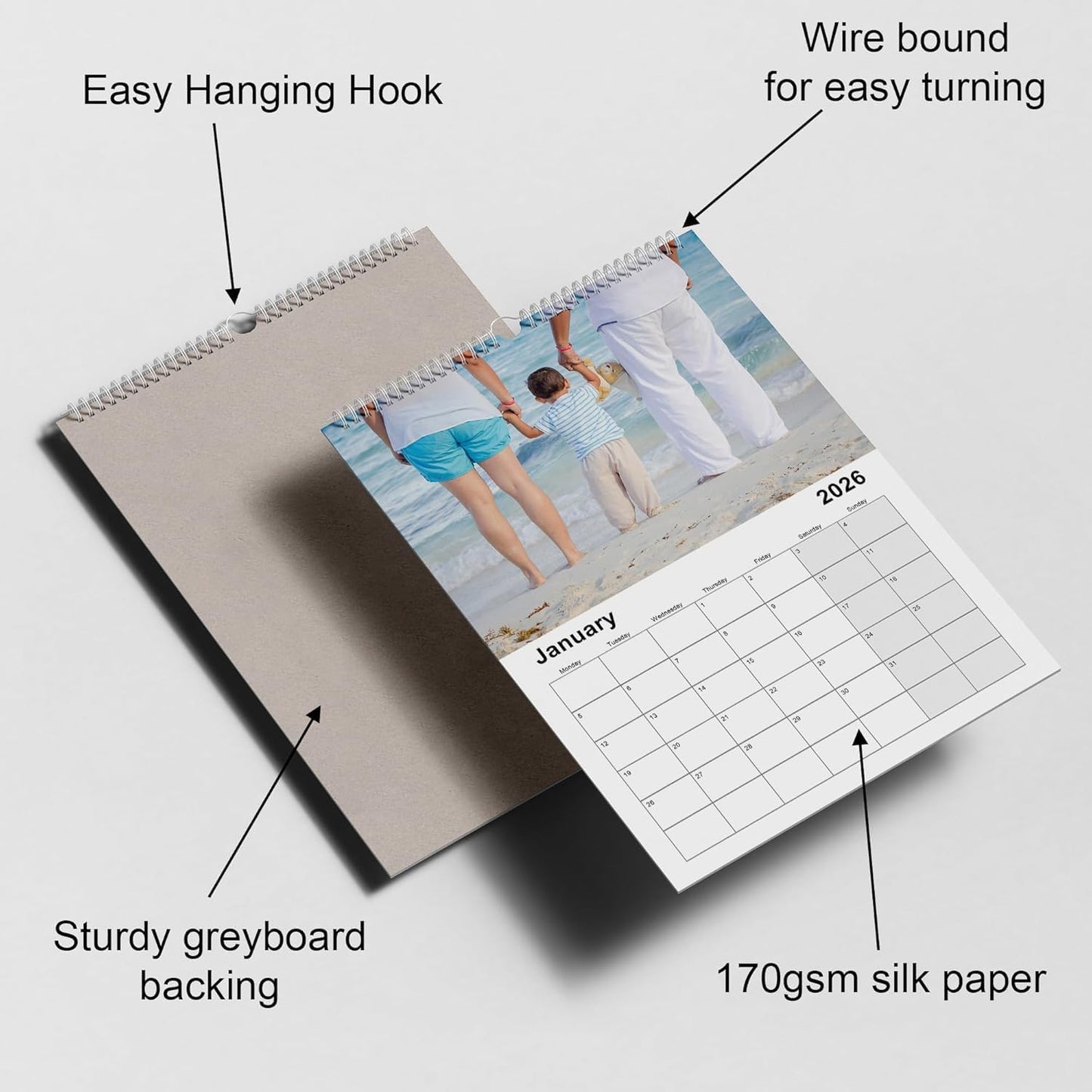 Custom Calendar 2026 for Home & Office - Print Your 13 Memories,Make Your Own Personalized Calendar Customized Christmas Gift &use your photo (Wall Calendar1, 10 packs)