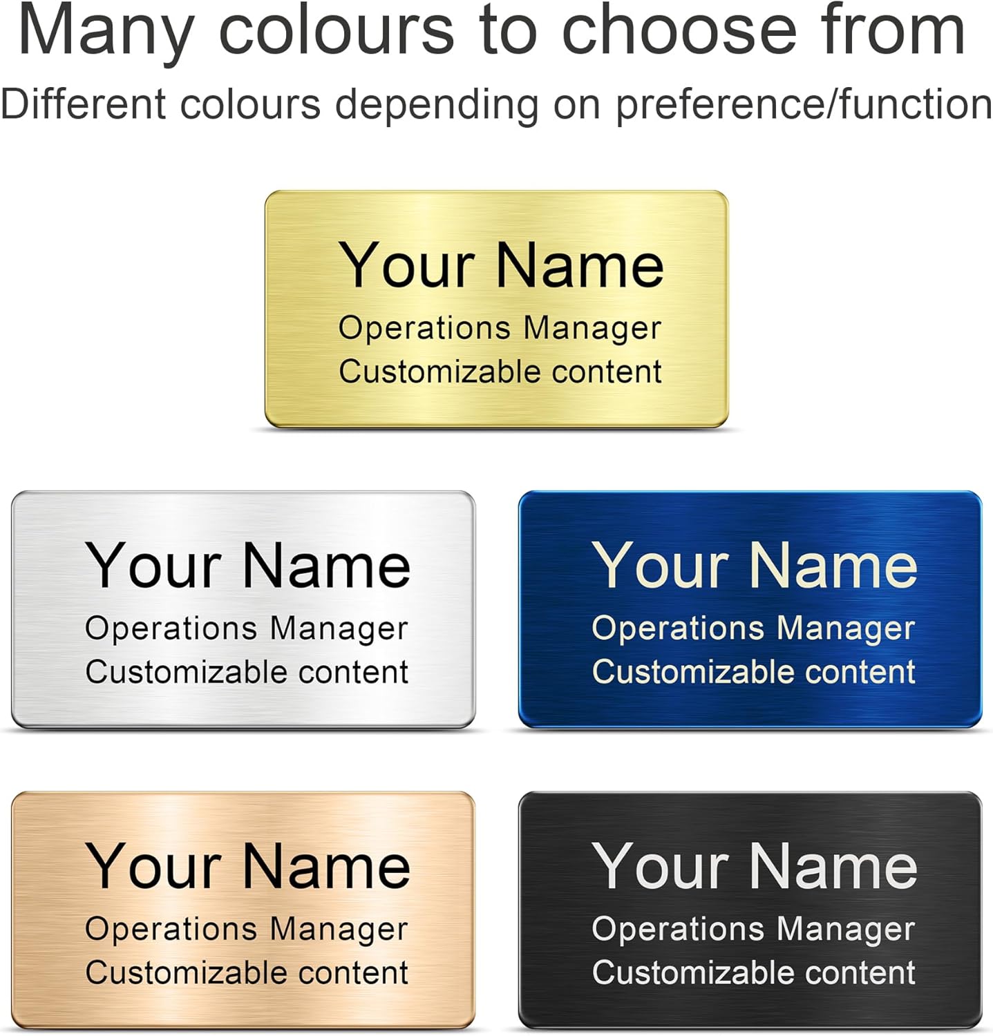 Engraved Personalized Name Tags with Magnet Clip or Pin - Stainless Steel Custom Magnetic Name ID Badge Tag for School Teacher, Kids, Business Work Lable Sign Employee Name Plate (3“x1.5 Pin)