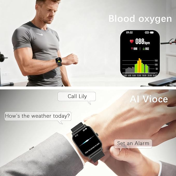 Smart Watch for Women Fitness Tracker: Make Answer Call Waterproof Running Smartwatch Android Phone iPhone Samsung Compatible Digital Mens Watches Pedometer Step Tracker Heart Rate Monitor