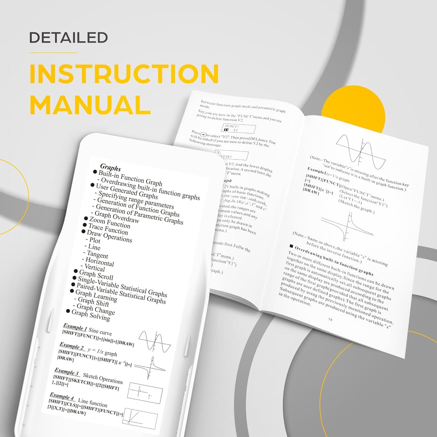 TOVO Scientific Calculator with Graphing Functions, Multiple Modes, 360 Functions, Large Screen, Intuitive Interface for Beginners, High School & Advanced Courses, TS-259 (Developed by CATIGA)