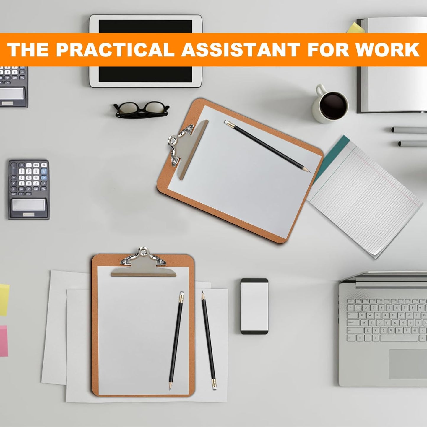 HERKKA 18 Pack Hardboard Office Clipboards - A4 Letter Size, ECO Friendly