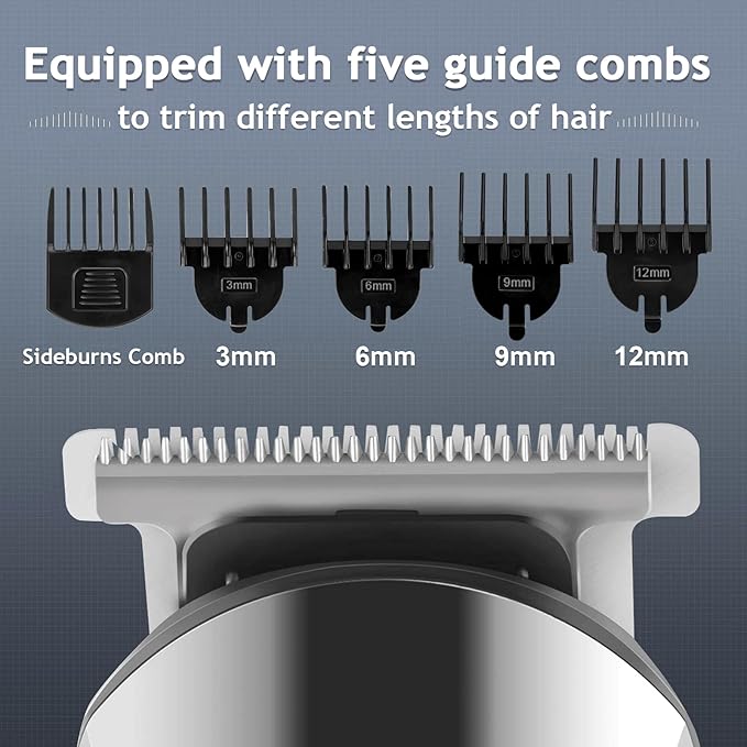 Ufree Beard Trimmer for Men, Waterproof Electric Razor for Nose, Body, Face & Mustache, Cordless Hair Clippers Shavers Grooming Kit, Gifts for Men Husband Father