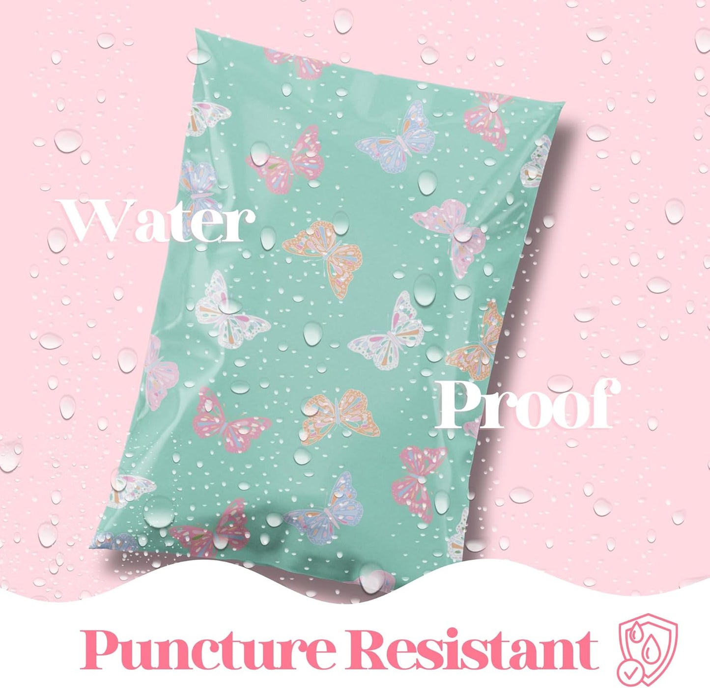 10x13 Designer Poly Mailer 100 Pack Heavy Duty Waterproof Self Seal Shipping Bags for Small Business Large Mailing Envelopes Bulk Tear Resistant Packaging Butterfly