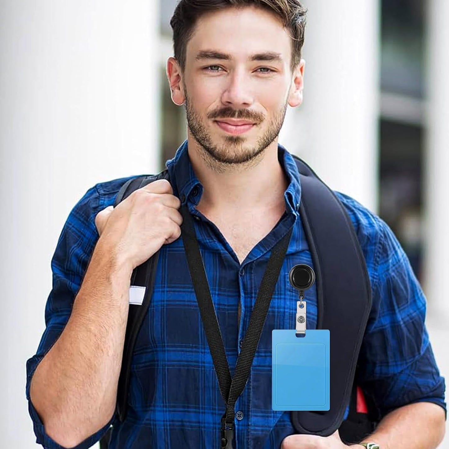 simarro 100 Pieces Heavy Duty Retractable Badge Reels Clips, Black ID Card Badge Holder Reel with Metal Belt Clip Card Key Holder for Office Worker Employee Doctor Nurse Gifts