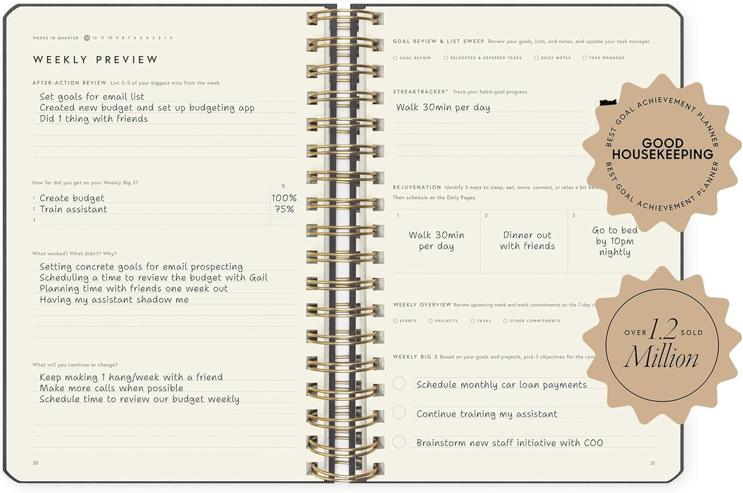 Full Focus Leather Coil Planner by Michael Hyatt - The #1 Daily Planner to Set Annual Goals, Increase Focus, Eliminate Overwhelm, and Achieve Your Biggest Goals - Hardcover (Eggplant)