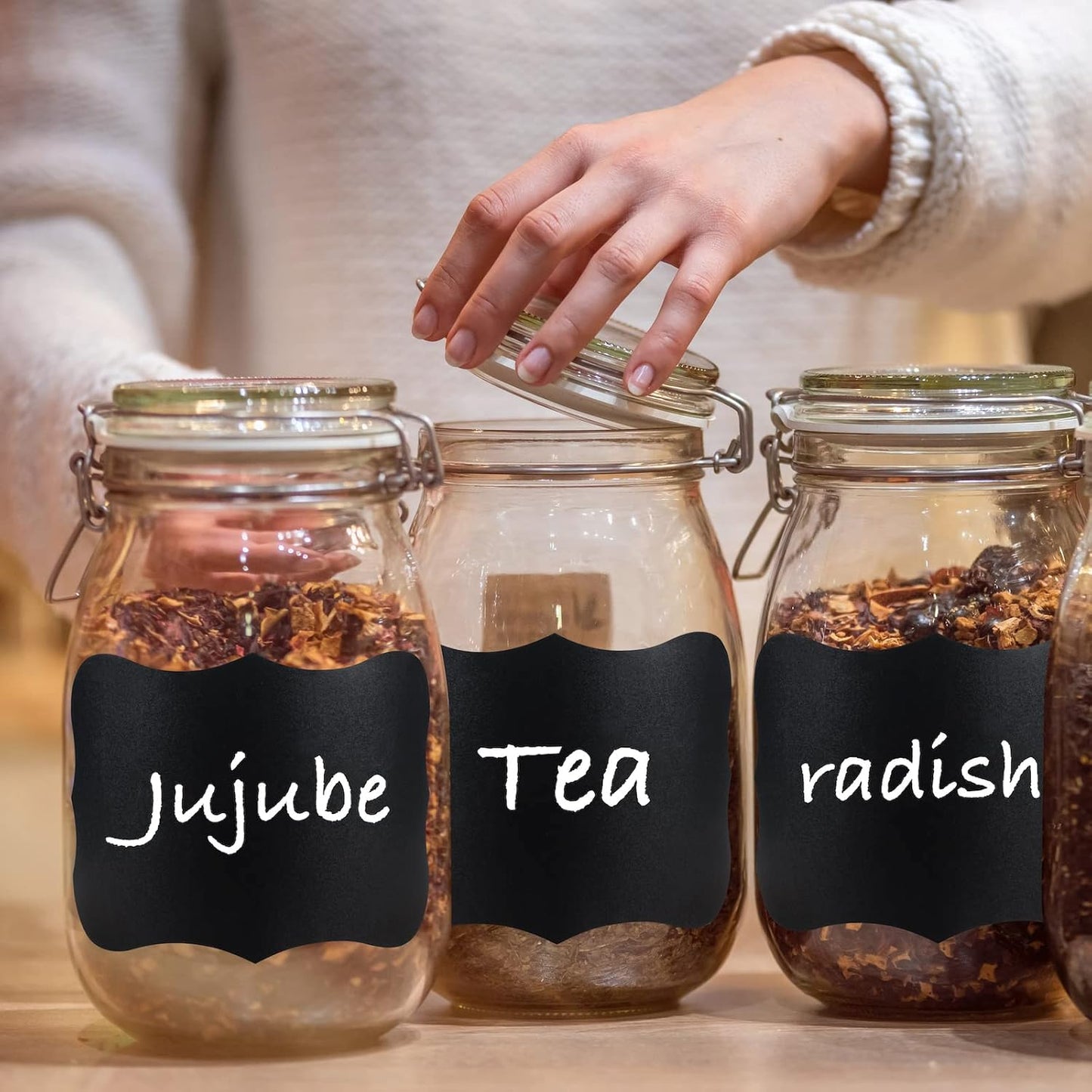 ONUPGO Large Chalkboard Labels (20 Pack), 4 x 6 Reusable Blackboard Stickers Waterproof Chalkboard Sticker for Jars, Parties Decoration, Craft Rooms, Weddings, Storage, Organize Your Home & Kitchen