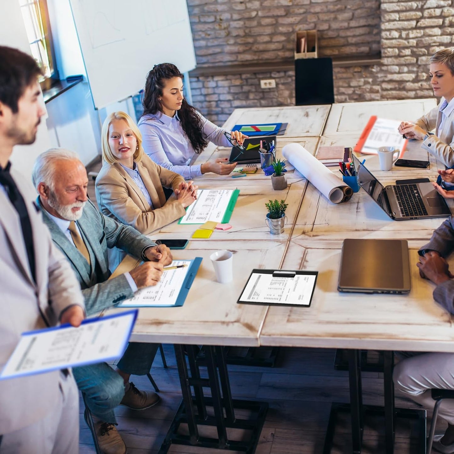 Maitys 25 Pack Clear Report Covers with Clip 11.4 x 9 Inch Presentation Folders Transparent Front Cover Portfolio Folder Resume Folder Interview Report Folders for Letter Size(Multicolor)