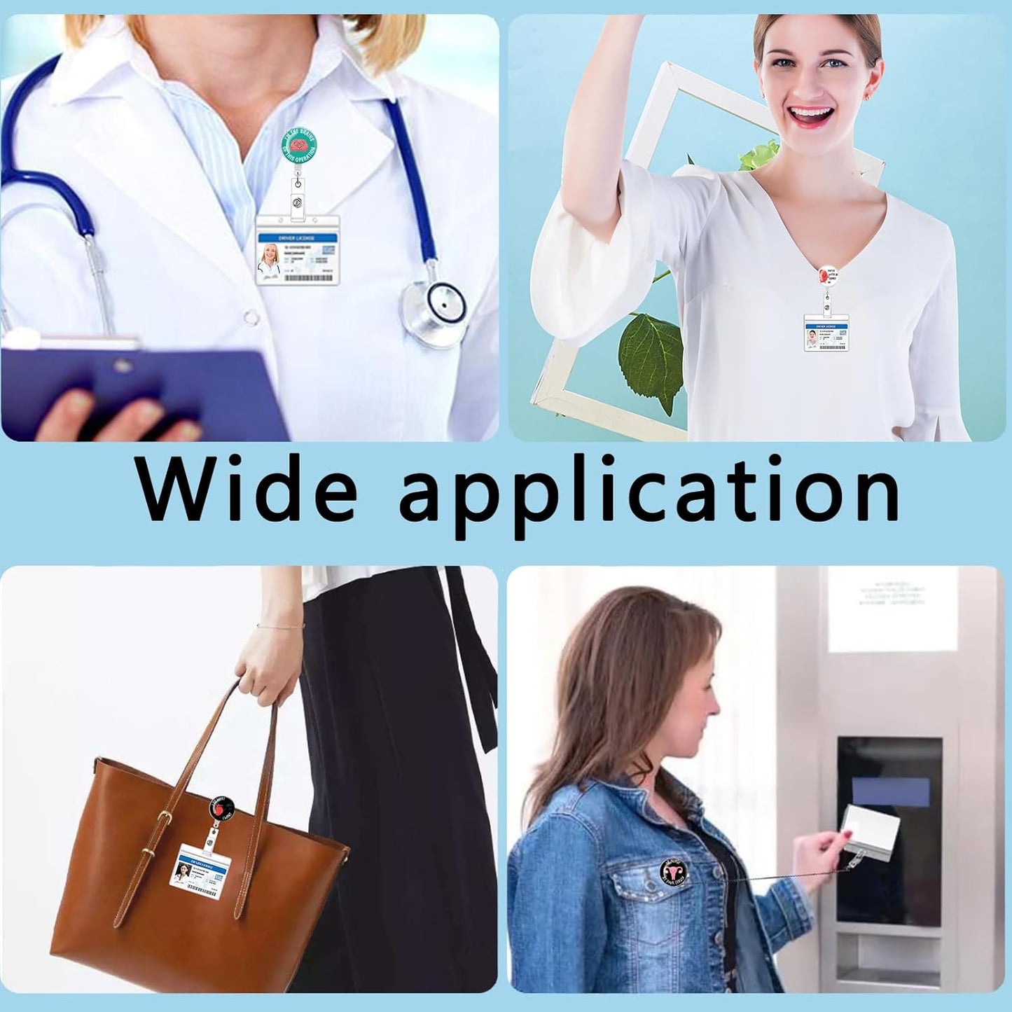 16pcs Badge Reels Retractable Badge Holders,Id Badge Holders Retractable with Clip,Cute Badge Reel for Men,Women,Girls 18