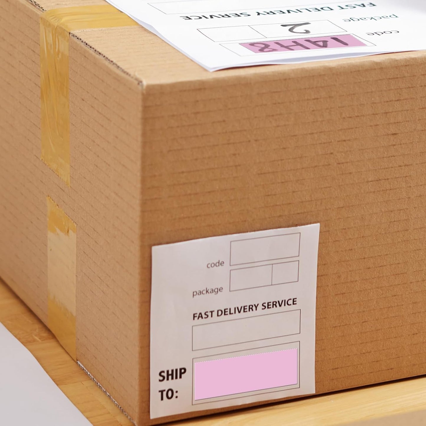 Pink Rectangle Stickers 3 x 1 Inch Color Coding Labels Vinyl Roll Self-Adhesive Waterproof Removable 500 PCS