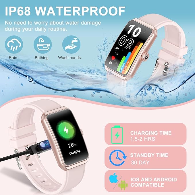Fitness Tracker with Heart Rate/Blood Oxygen/Sleep Monitor, Smart Watches for Women Men, 100+ Sports Modes, Activity Step Trackers Smart Watch for Android iOS Phones