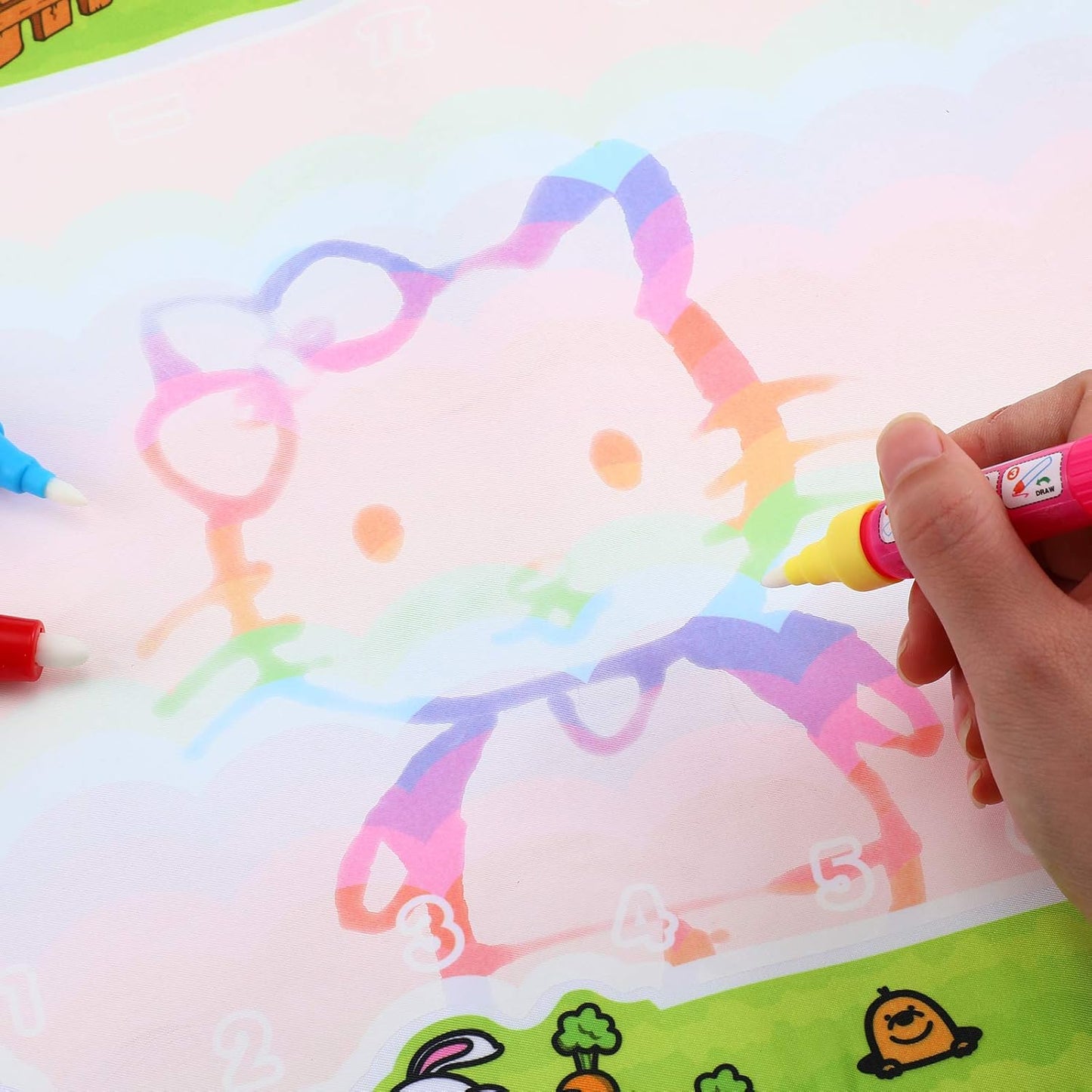 Outus 12 Pcs Water Drawing Doodle Pens, Replacement Water Markers Pens for Book Toddlers Kids Doodle Mat