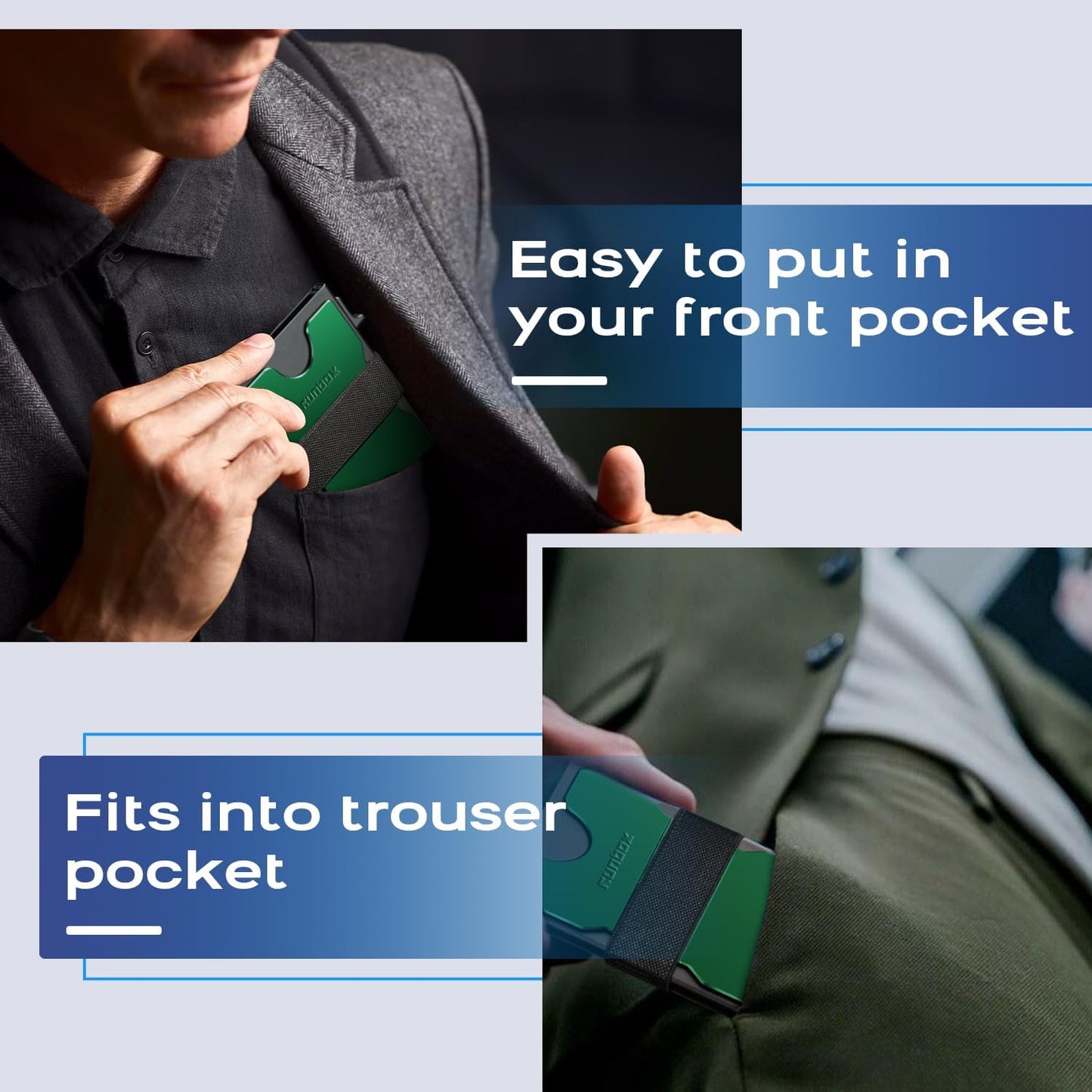 Mens Card Cases, Slim Card Holder Wallet for Men and Women, Minimalist RFID Blocking Wallet with Pop-Up Function, Thin Design, Metal Card Cases Holds 6+6 Cards, Gifts for Men, Men's Accessories