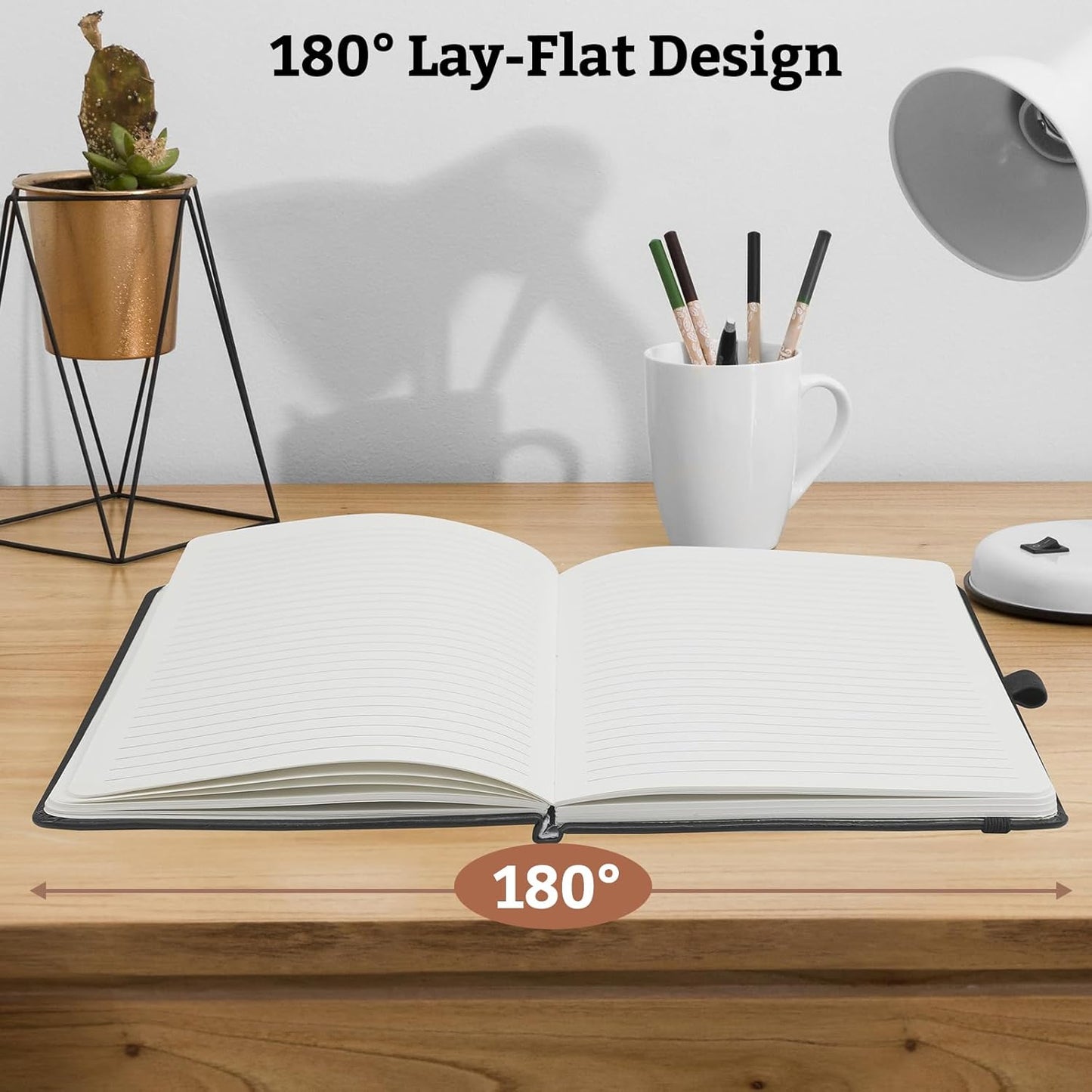 Lined Hardcover Journal Notebook, A5 192 Pages 100Gsm Thick Paper College Ruled for School,Note Taking,Work,Diary,5.7''*8.3'',Black